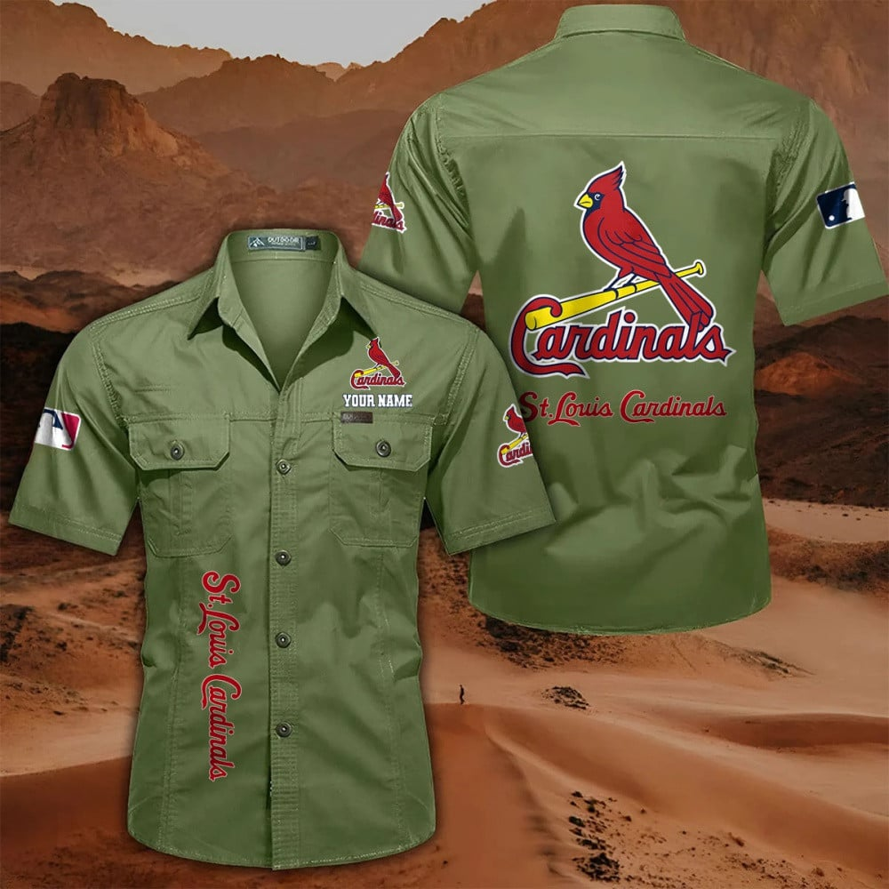 LIMITED EDITION - NEW CUSTOMIZED MLB24 SLC ST. LOUIS CARDINALS MEN'S CARGO SHIRT