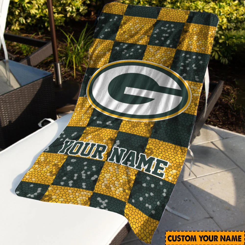 LIMITED EDITION - NEW CUSTOMIZED NFL08 GBP GREEN BAY PACKERS BEACH TOWEL
