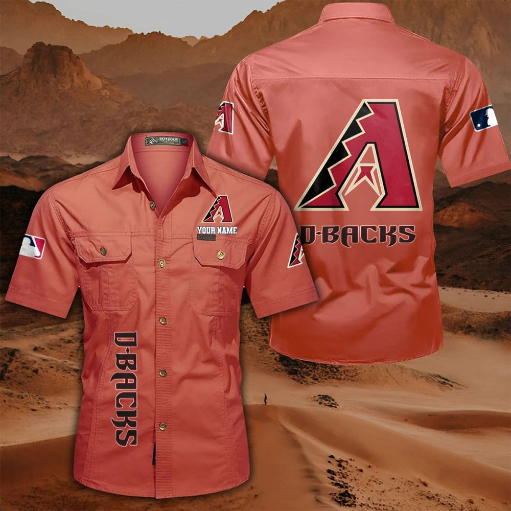 LIMITED EDITION - NEW CUSTOMIZED MLB07 ADS ARIZONA DIAMONDBACKS MEN'S CARGO SHIRT