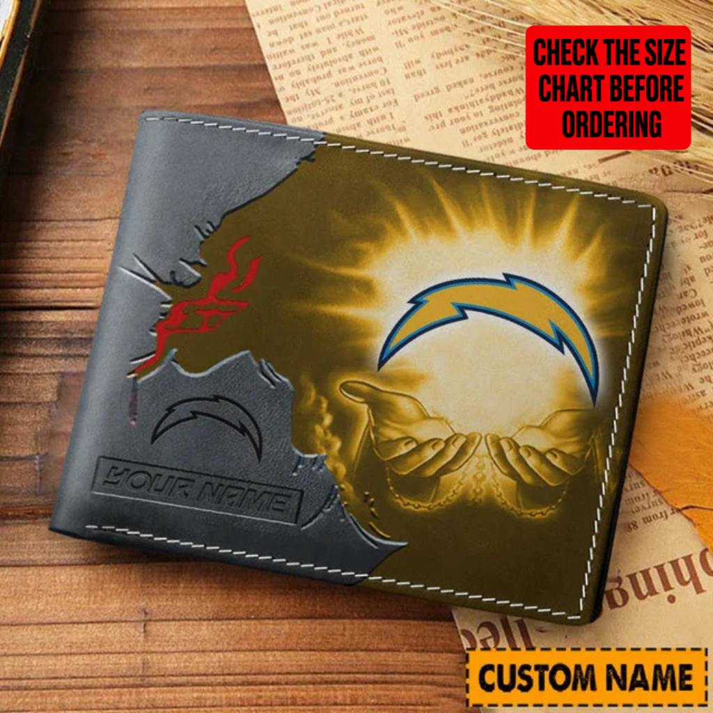 LIMITED EDITION - NEW CUSTOMIZED NFL09 LAC LOS ANGELES CHARGERS LEATHER WALLET