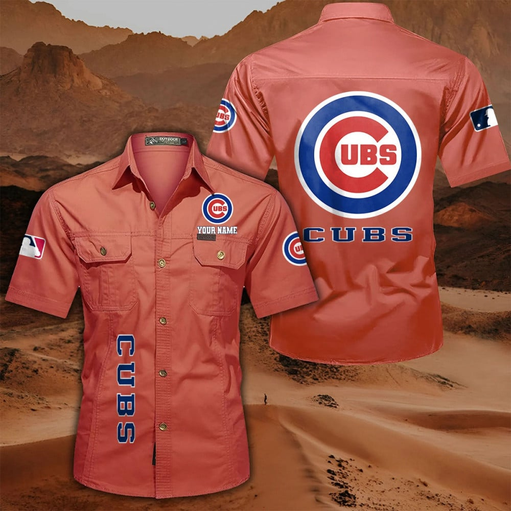 LIMITED EDITION - NEW CUSTOMIZED MLB04 CCS CHICAGO CUBS MEN'S CARGO SHIRT