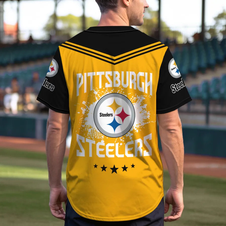 LIMITED EDITION - NEW CUSTOMIZED NFL14 PSB PITTSBURGH STEELERS BASEBALL JERSEY