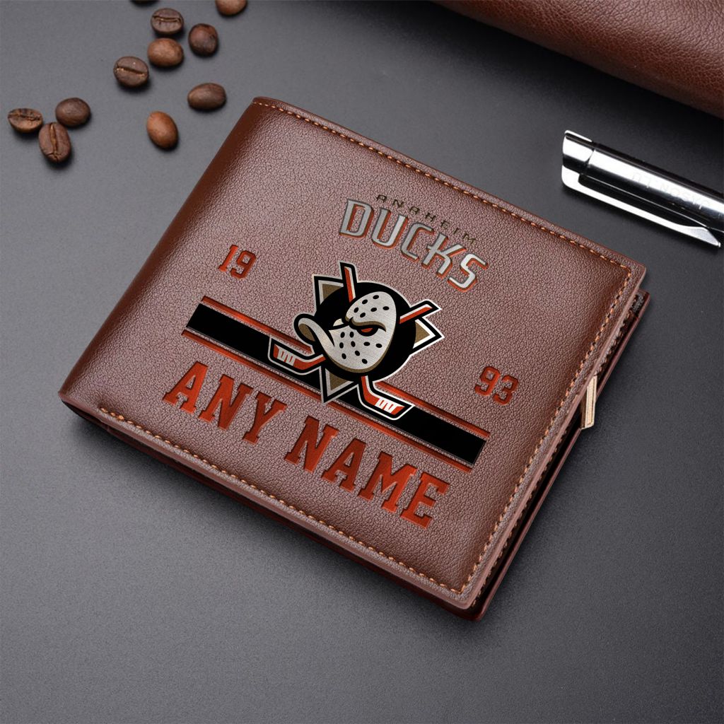 LIMITED EDITION - NEW CUSTOMIZED NHL09 AHD ANAHEIM DUCKS LEATHER WALLET