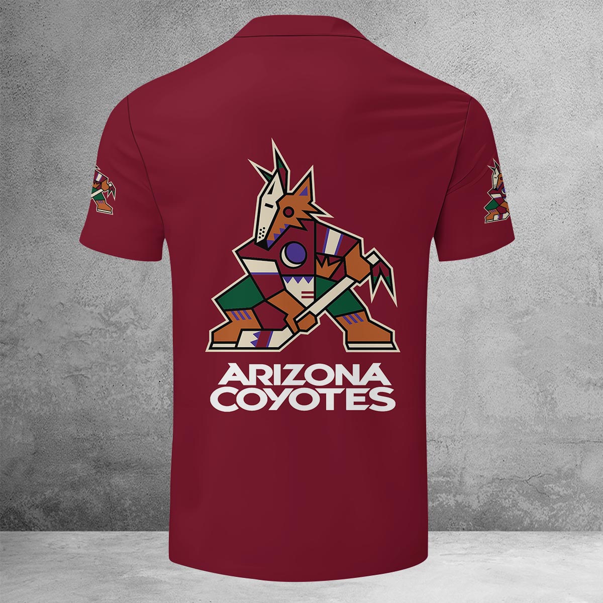 LIMITED EDITION - NEW CUSTOMIZED NHL30 AZC ARIZONA COYOTES ZIP POLO SHIRT