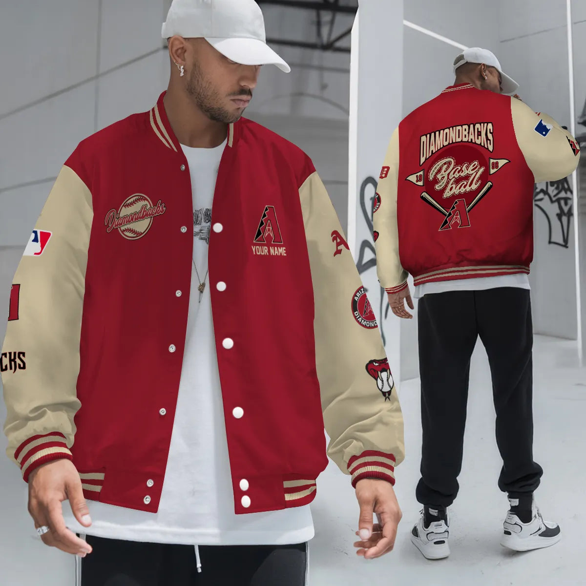 LIMITED EDITION - NEW PREMIUM MLB07 ADS ARIZONA DIAMONDBACKS SATIN VARSITY JACKET