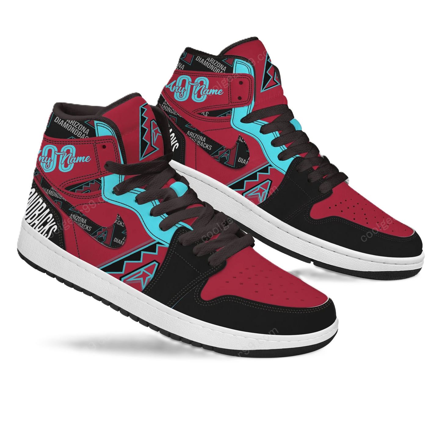 LIMITED EDITION - NEW CUSTOMIZED MLB07 AZ DIAMONDBACKS AIR JORDAN SNEAKERS