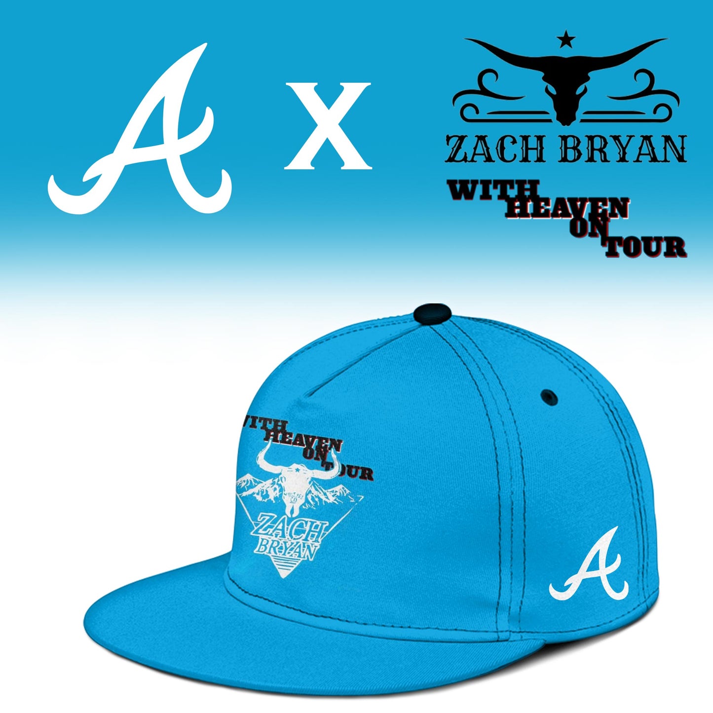 LIMITED EDITION - NEW CUSTOMIZED MLB09 ABS ATLANTA BRAVES x ZACH BRYAN BASEBALL JERSEY & CAP