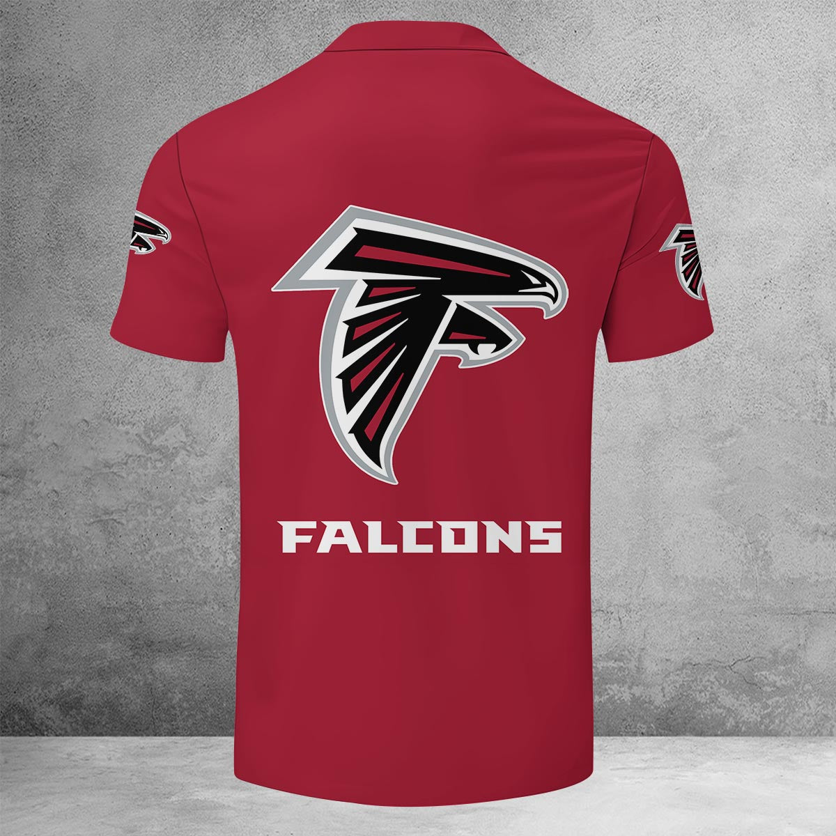 LIMITED EDITION - NEW CUSTOMIZED NFL18 ATF ATLANTA FALCONS ZIP POLO SHIRT