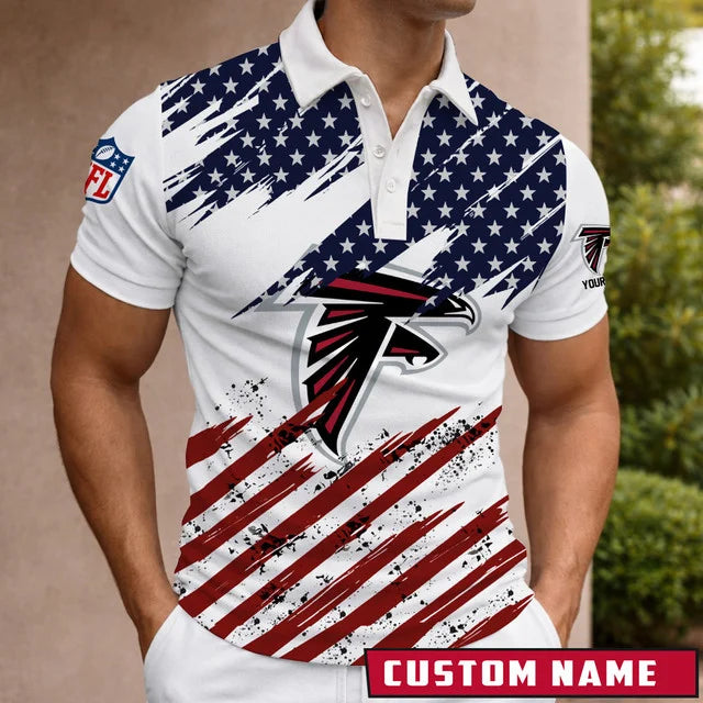LIMITED EDITION - NEW CUSTOMIZED NFL18 ATF ATLANTA FALCONS POLO SHIRT