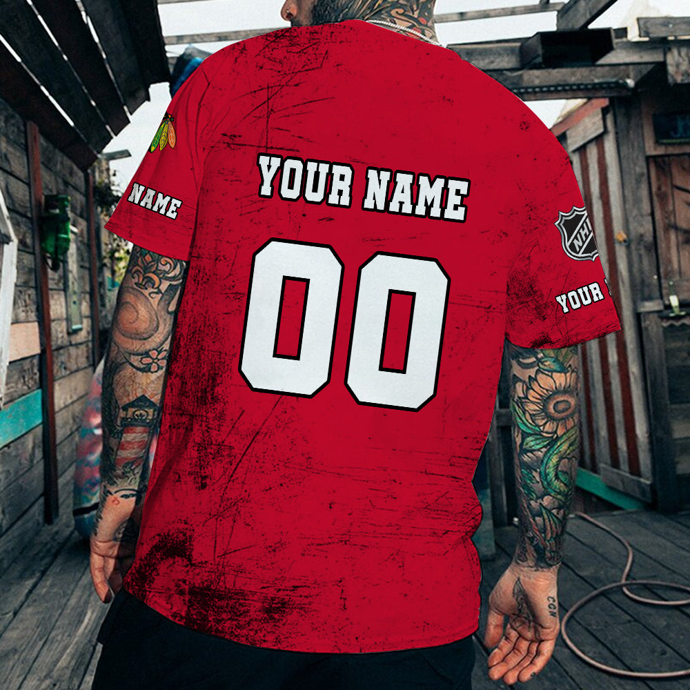 LIMITED EDITION - NEW CUSTOMIZED NHL08 CBH CHICAGO BLACKHAWKS T-SHIRT FOR FANS