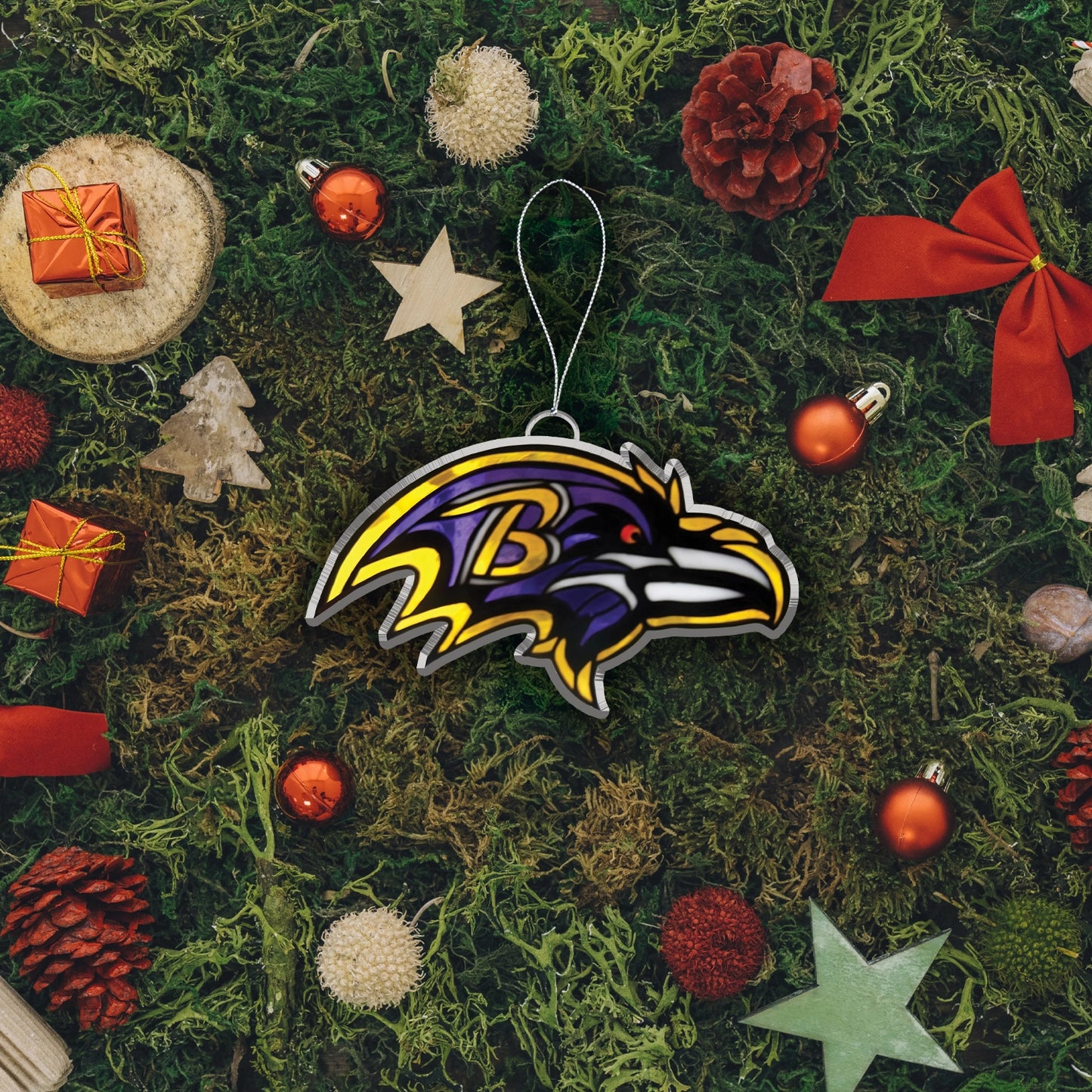 LIMITED EDITION - NEW CUSTOMIZED NFL28 BTR BALTIMORE RAVENS ACRYLIC ORNAMENT
