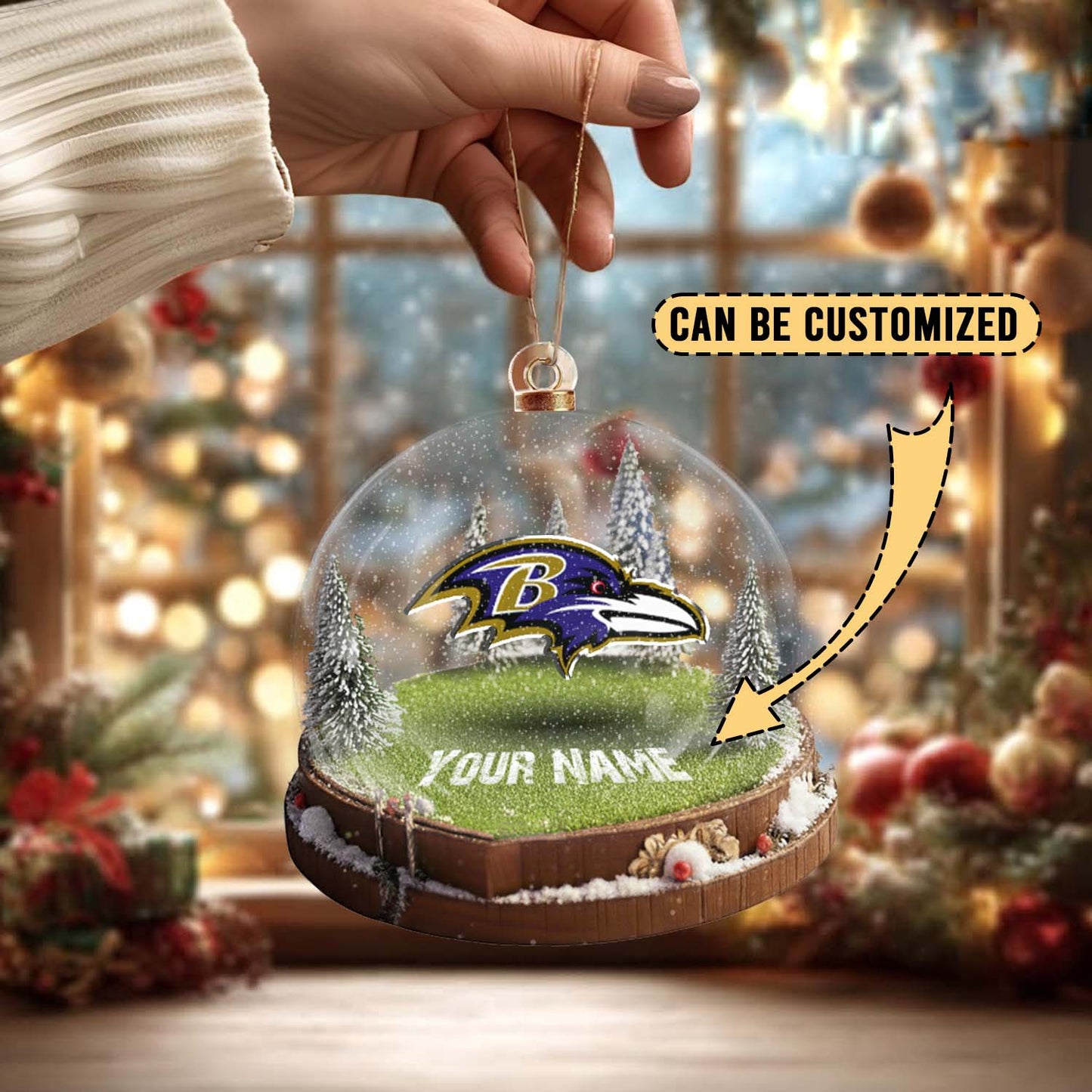 LIMITED EDITION - NEW CUSTOMIZED NFL28 BTR BALTIMORE RAVENS ACRYLIC ORNAMENT