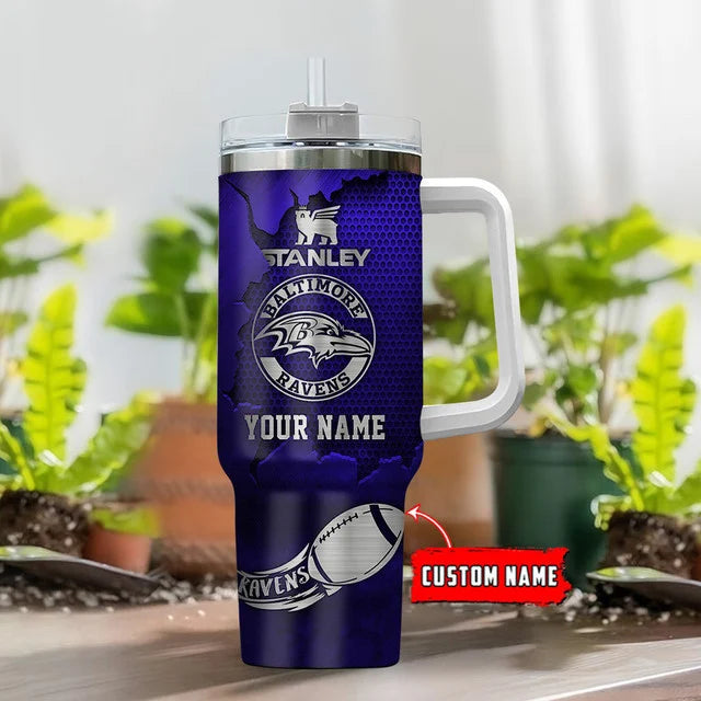 LIMITED EDITION - NEW CUSTOMIZED NFL28 BTR BALTIMORE RAVENS TUMBLER CUP