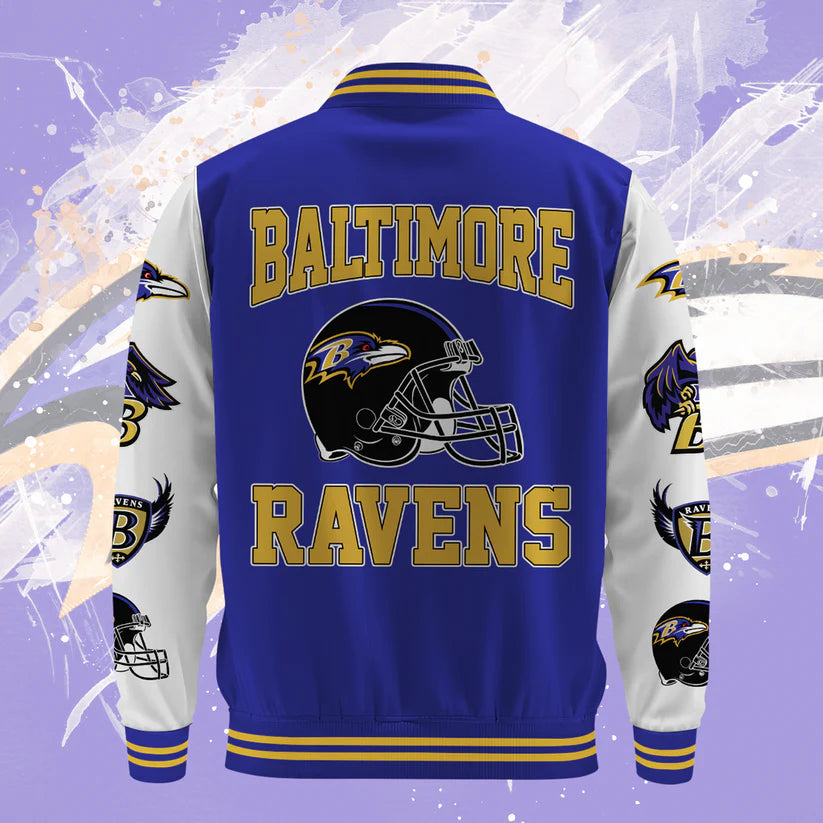LIMITED EDITION - NEW CUSTOMIZED NFL28 BTR BALTIMORE RAVENS BASEBALL JACKET