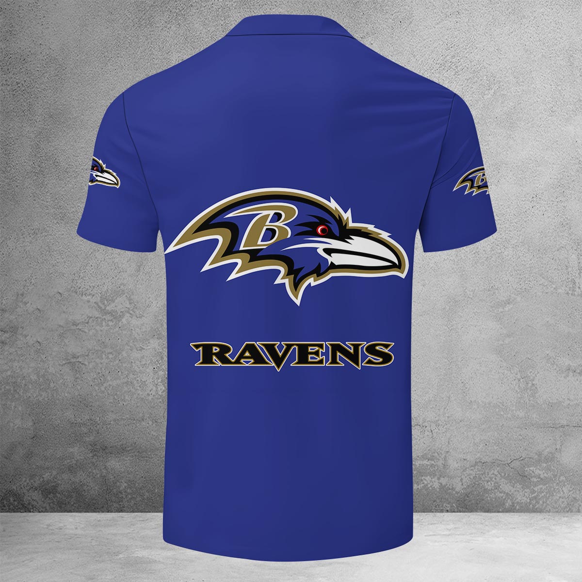 LIMITED EDITION - NEW CUSTOMIZED NFL28 BTR BALTIMORE RAVENS ZIP POLO SHIRT