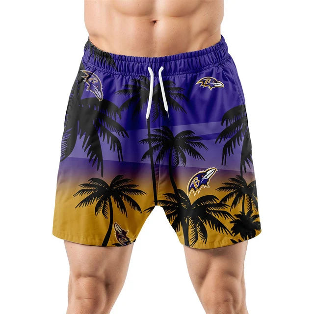 LIMITED EDITION - NEW CUSTOMIZED NFL28 BTR BALTIMORE RAVENS UNISEX HAWAIIAN SHIRT & SHORTS SET