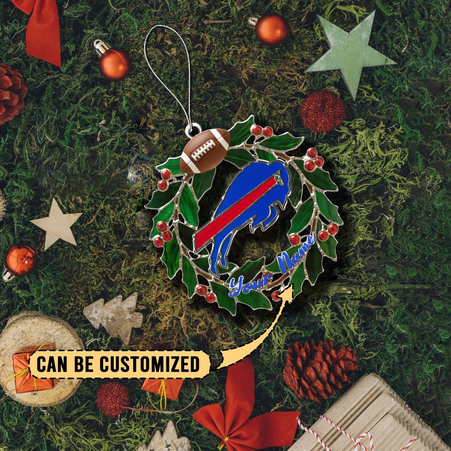 LIMITED EDITION - NEW CUSTOMIZED NFL03 BFB BUFFALO BILLS ACRYLIC ORNAMENT