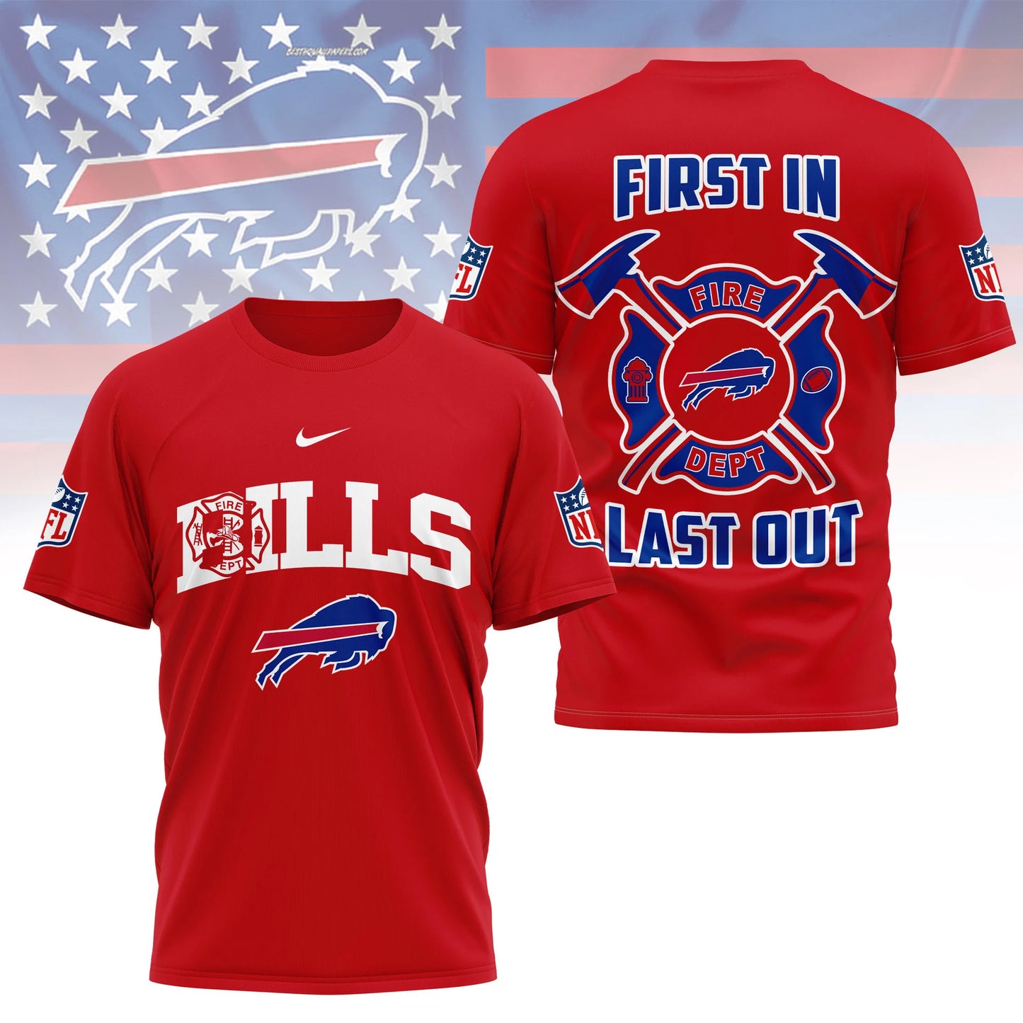 LIMITED EDITION - NEW CUSTOMIZED NFL03 BFB BUFFALO BILLS T-SHIRT | MULTIPLE COLORS AVAILABLE