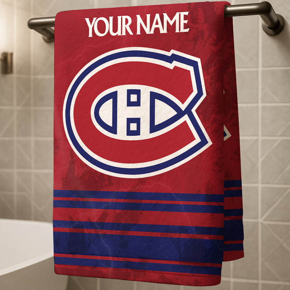 LIMITED EDITION - NEW CUSTOMIZED NHL11 MCD MONTREAL CANADIENS BEACH & BATH TOWEL