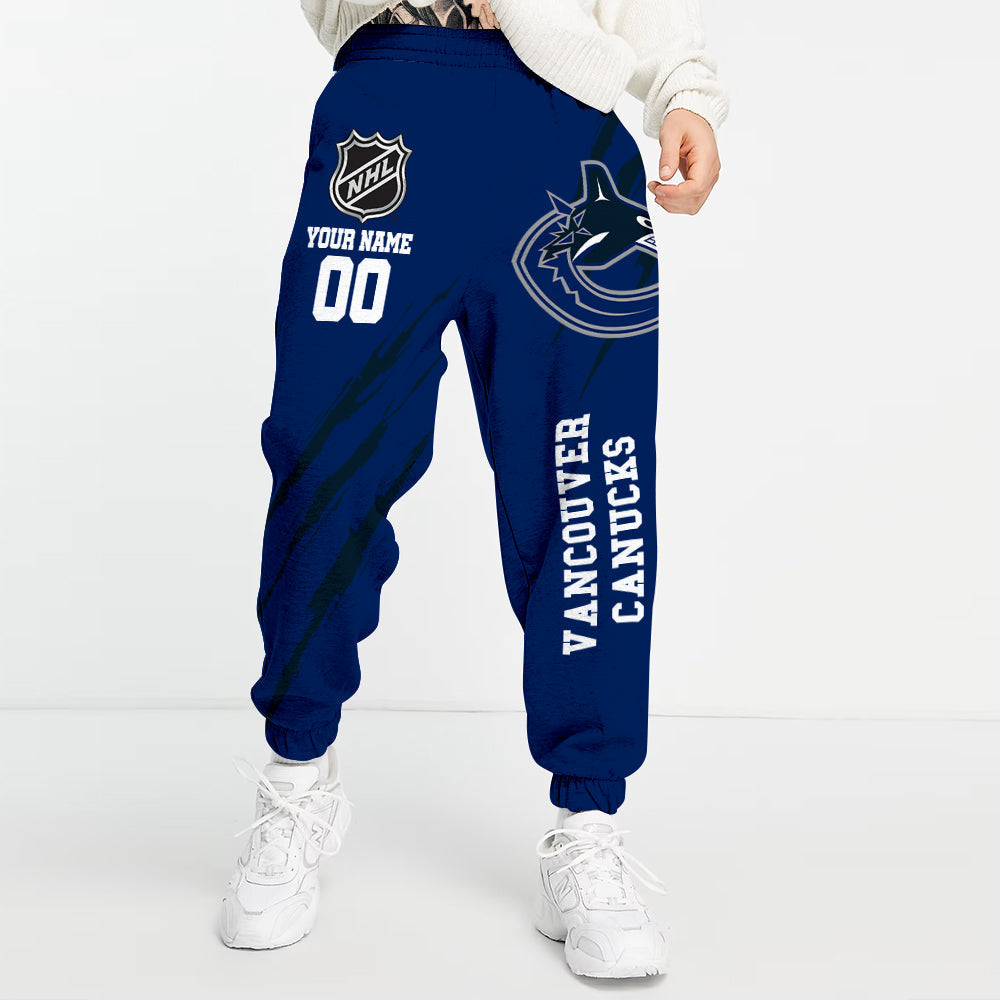 LIMITED EDITION - NEW CUSTOMIZED NHL19 VCC VANCOUVER CANUCKS UNISEX LONG PANTS