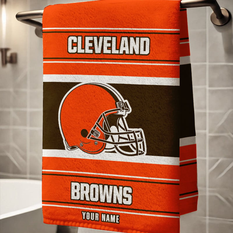 LIMITED EDITION - NEW CUSTOMIZED NFL29 CLB CLEVELAND BROWNS BEACH & BATH TOWEL (KIDS & ADULTS)
