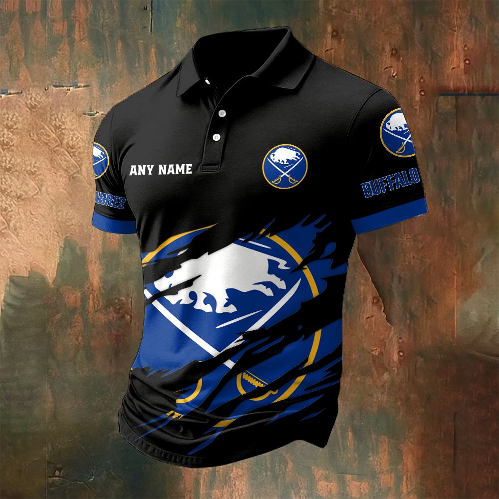 LIMITED EDITION - NEW CUSTOMIZED NHL28 BFS BUFFALO SABRES POLO SHIRT