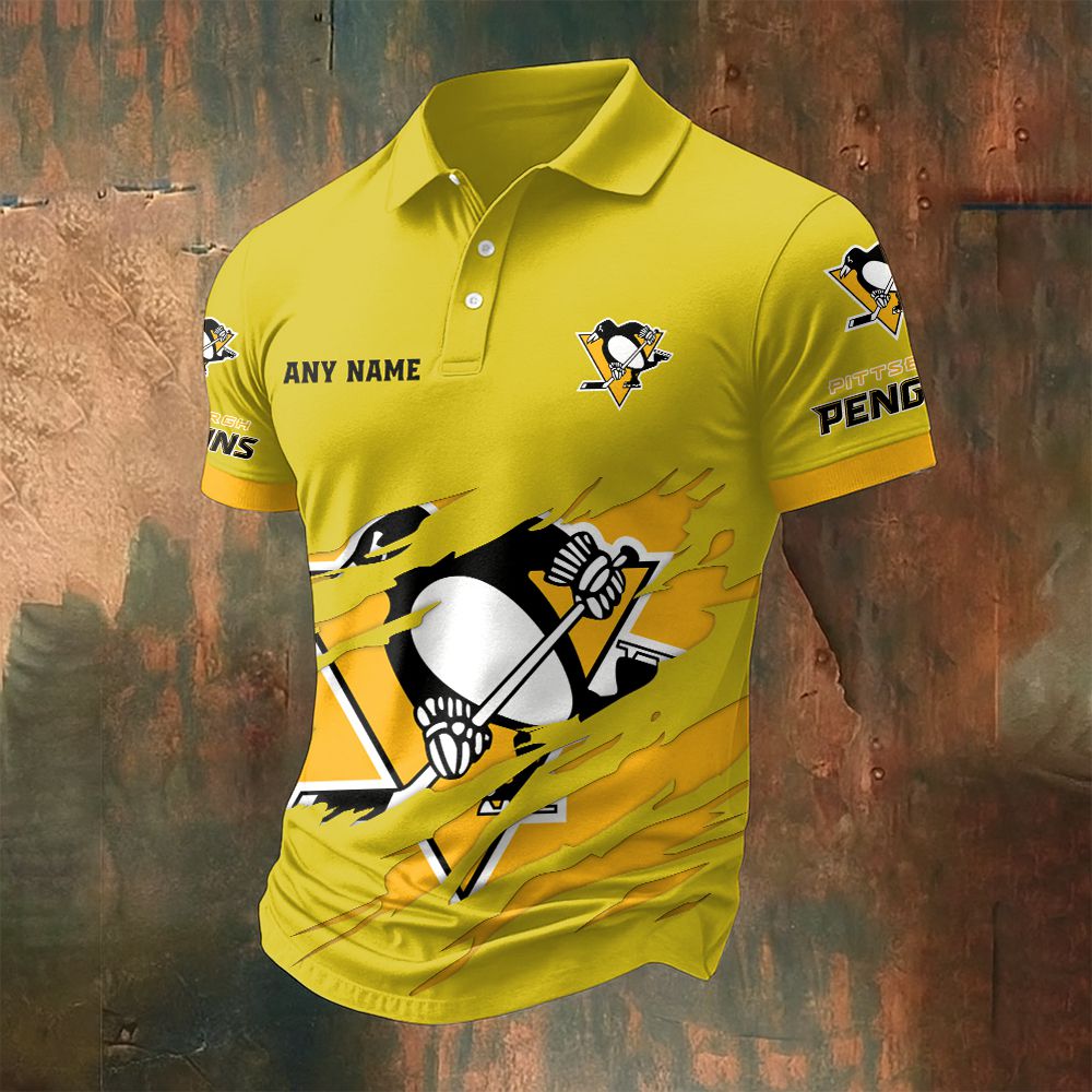 LIMITED EDITION - NEW CUSTOMIZED NHL26 PBP PITTSBURGH PENGUINS POLO SHIRT
