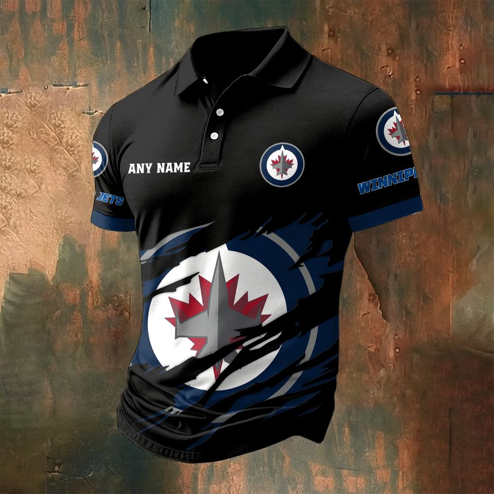 LIMITED EDITION - NEW CUSTOMIZED NHL21 WPJ WINNIPEG JETS POLO SHIRT