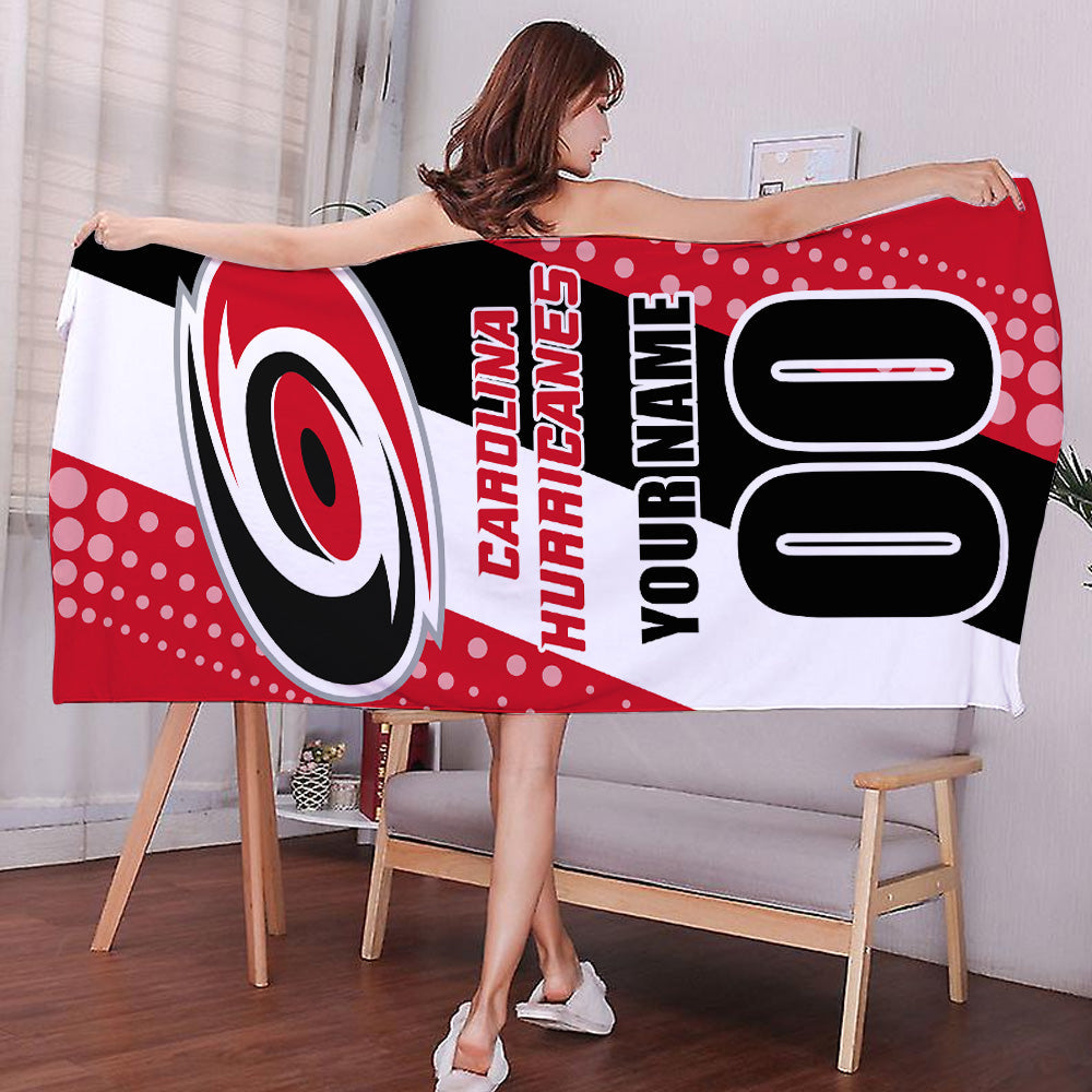 LIMITED EDITION - NEW CUSTOMIZED NHL07 CLH CAROLINA HURRICANES BEACH & BATH TOWEL