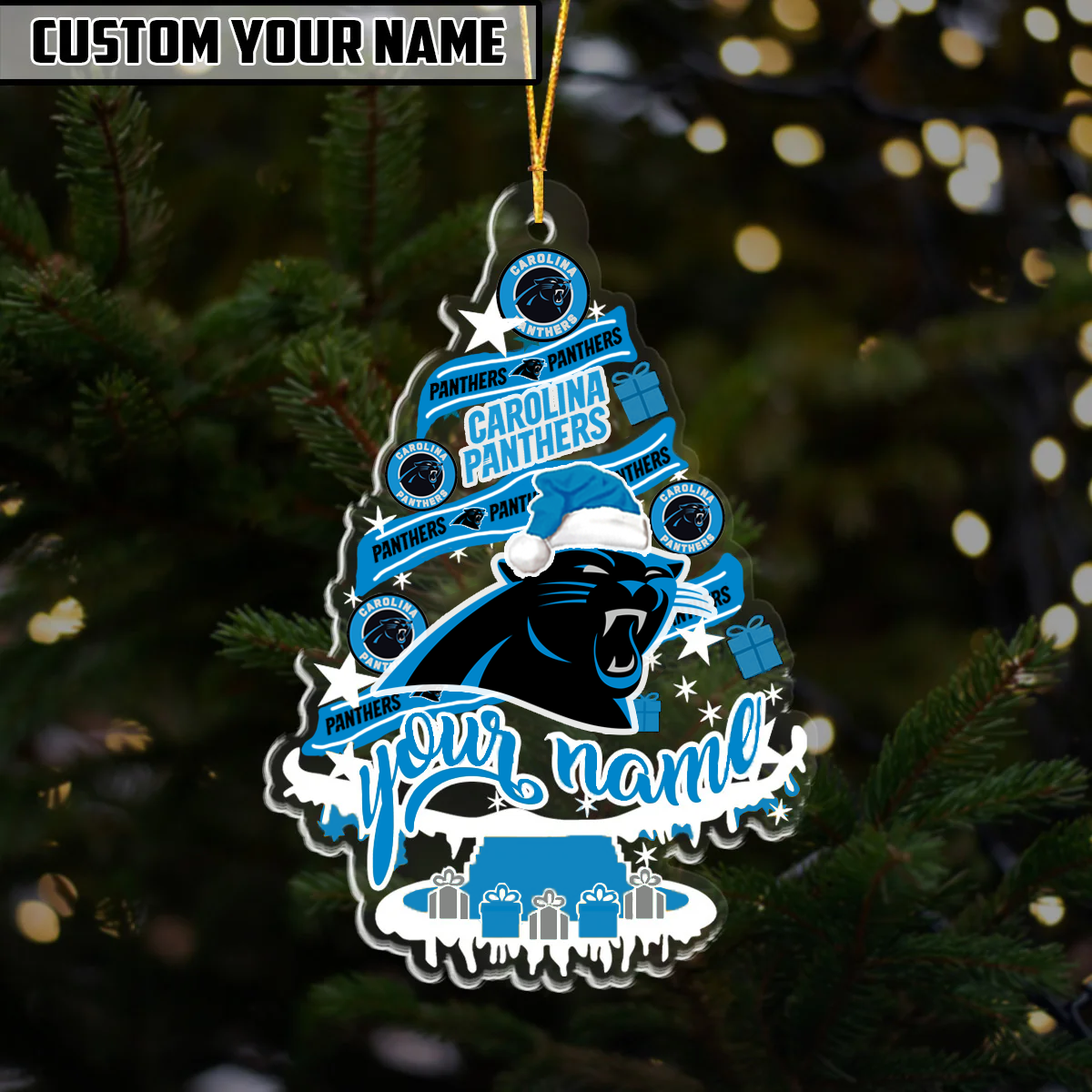 LIMITED EDITION - NEW CUSTOMIZED NFL23 CLP CAROLINA PANTHERS ORNAMENT