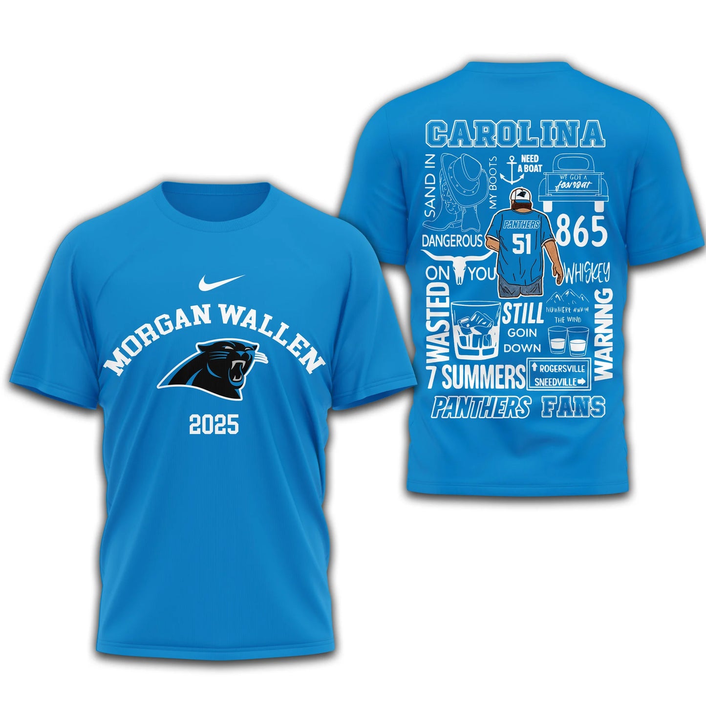 LIMITED EDITION - NEW CUSTOMIZED NFL23 CLP CAROLINA PANTHERS T-SHIRT | MULTIPLE COLORS AVAILABLE