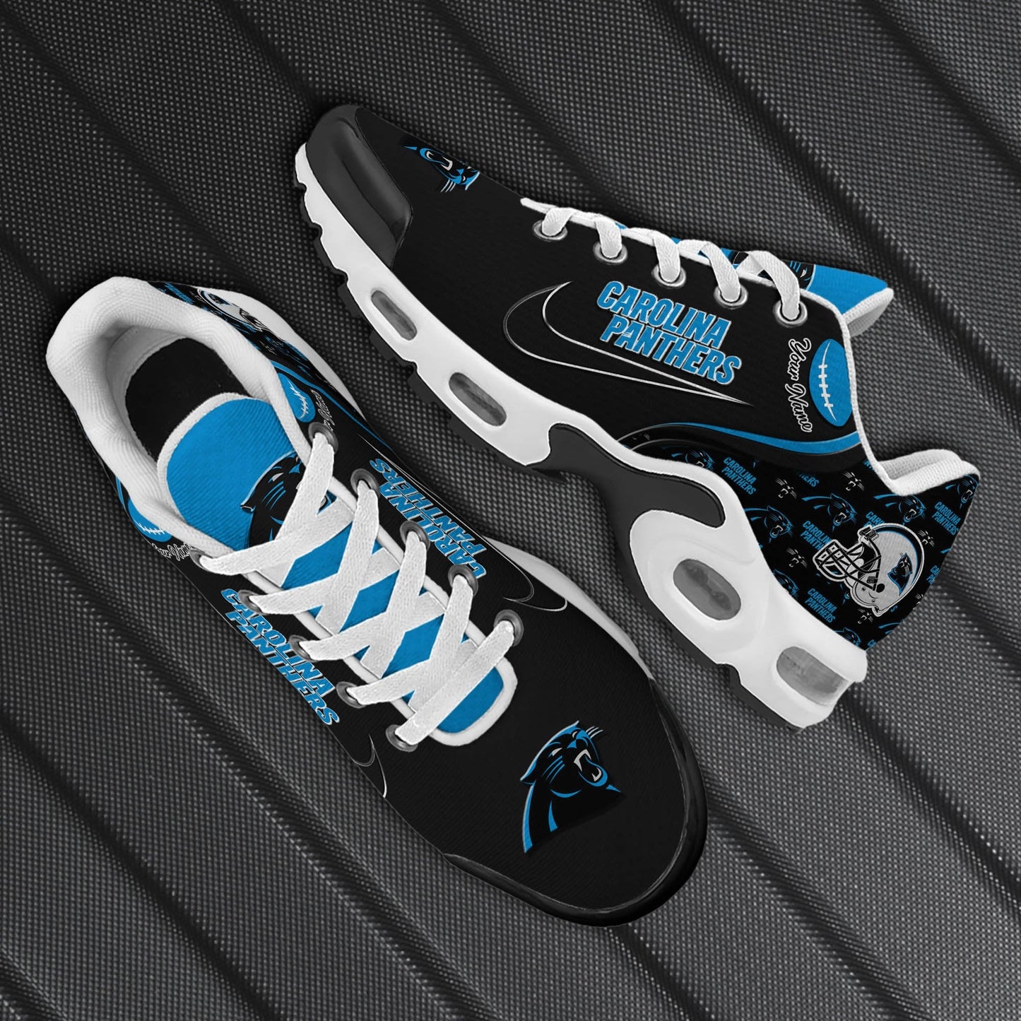 LIMITED EDITION - NEW CUSTOMIZED NFL23 CLP CAROLINA PANTHERS UNISEX AIR MAX PLUS SNEAKERS