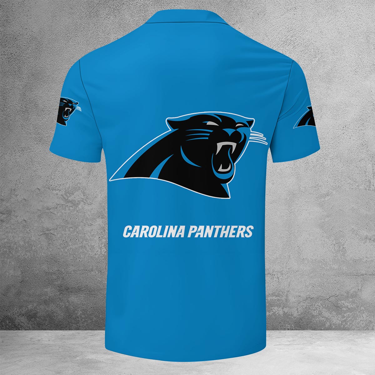 LIMITED EDITION - NEW CUSTOMIZED NFL23 CLP CAROLINA PANTHERS ZIP POLO SHIRT