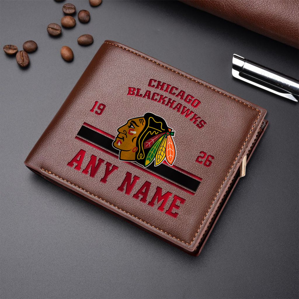 LIMITED EDITION - NEW CUSTOMIZED NHL08 CBH CHICAGO BLACKHAWKS LEATHER WALLET