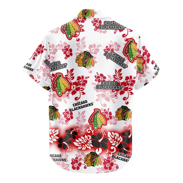 LIMITED EDITION - NEW CUSTOMIZED NHL08 CBH CHICAGO BLACKHAWKS UNISEX HAWAIIAN SHIRT & SHORTS SET