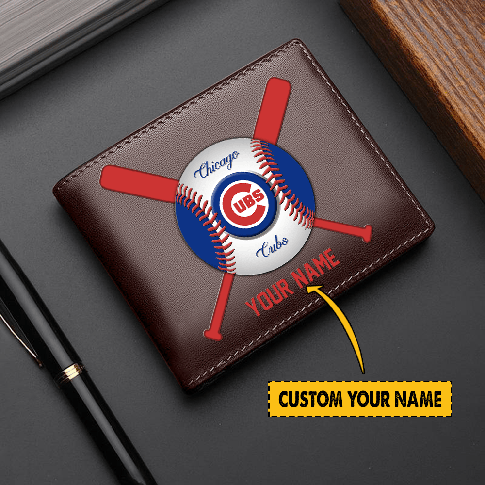 LIMITED EDITION - NEW CUSTOMIZED MLB04 CCS CHICAGO CUBS LEATHER WALLET
