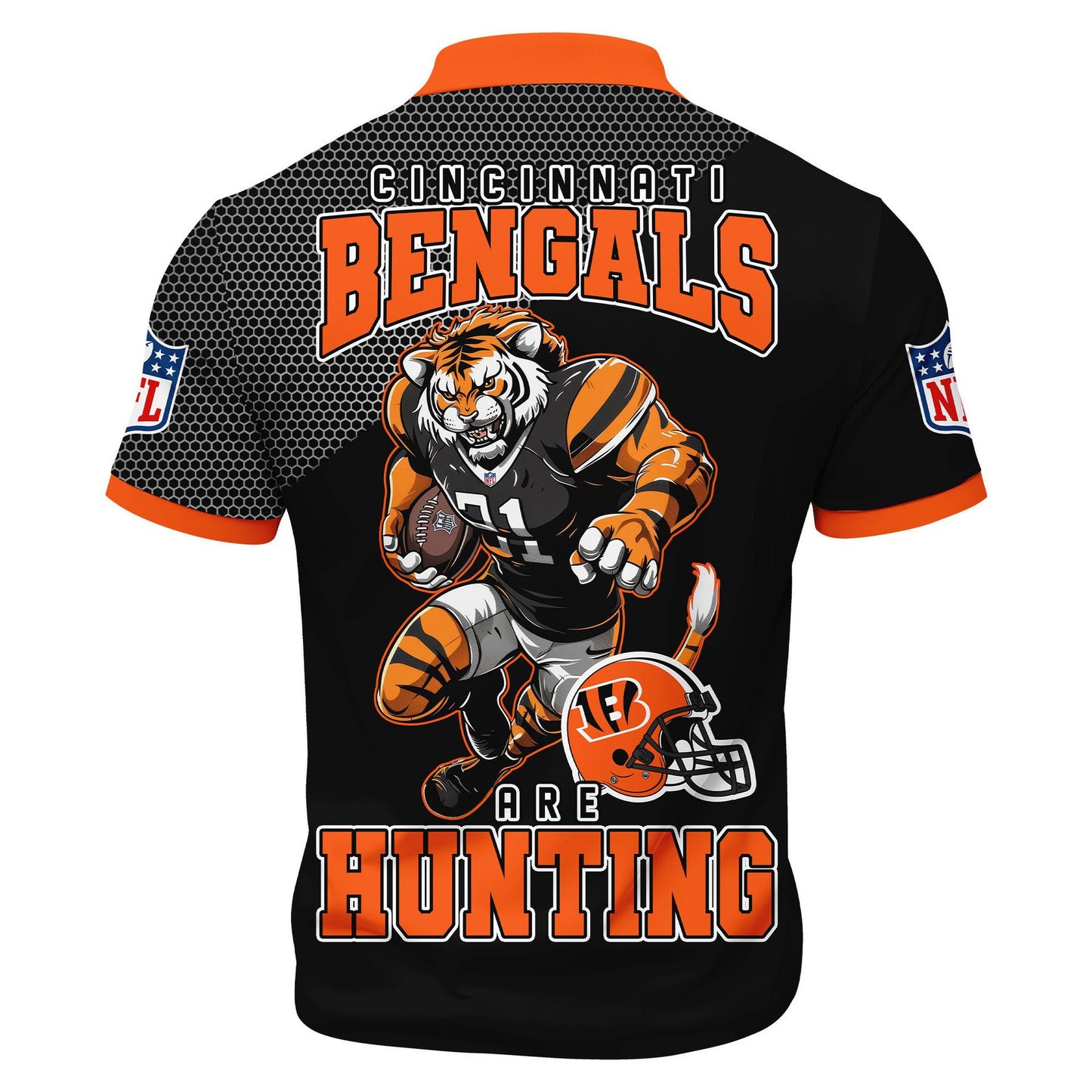 LIMITED EDITION - NEW CUSTOMIZED NFL16 CCB CINCINNATI BENGALS HARLEY-DAVIDSON POLO WITH ZIPPER SHIRT