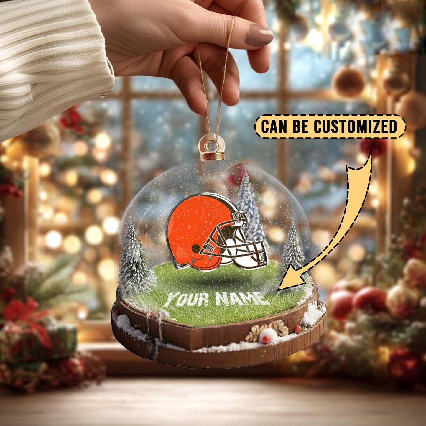 LIMITED EDITION - NEW CUSTOMIZED NFL29 CLB CLEVELAND BROWNS ACRYLIC ORNAMENT
