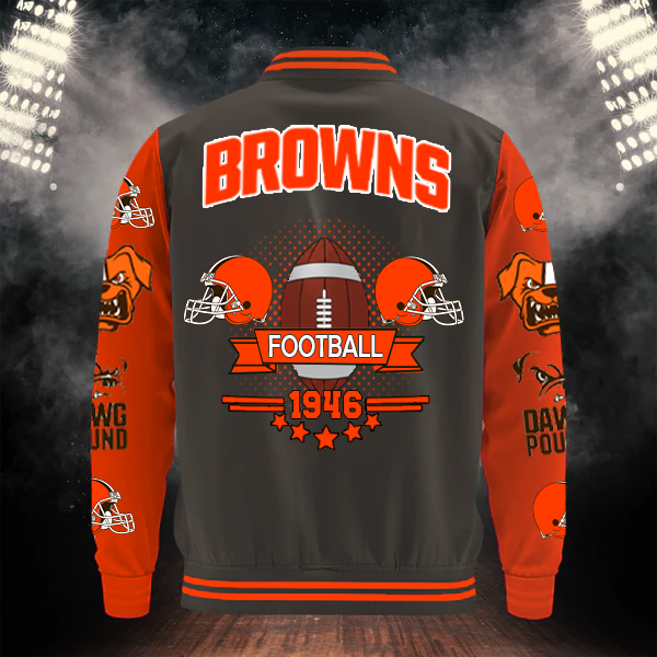 LIMITED EDITION - NEW CUSTOMIZED NFL29 CLB CLEVELAND BROWNS BASEBALL JACKET
