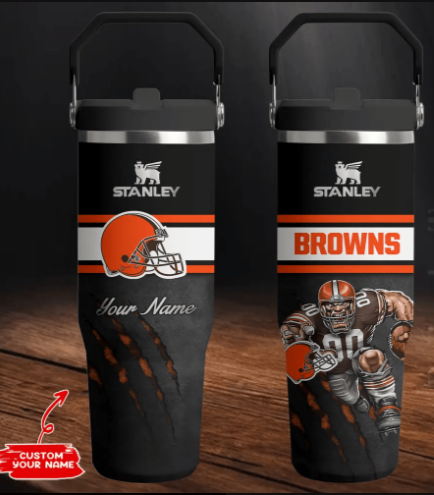 LIMITED EDITION - NEW CUSTOMIZED NFL29 CLB CLEVELAND BROWNS TUMBLER CUP