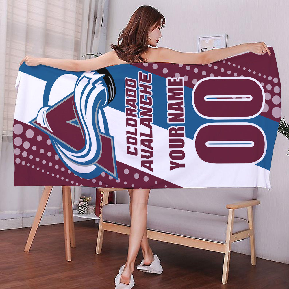 LIMITED EDITION - NEW CUSTOMIZED NHL05 CAL COLORADO AVALANCHE BEACH & BATH TOWEL