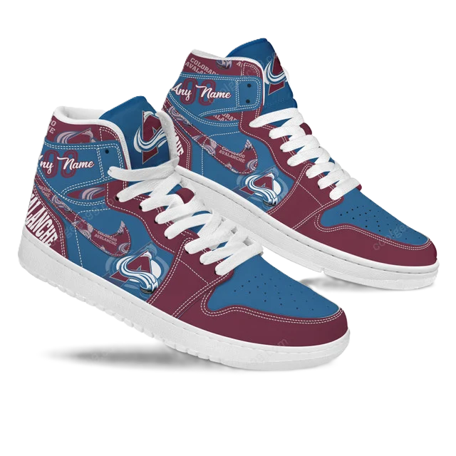 LIMITED EDITION - NEW CUSTOMIZED NHL05 CL AVALANCHE AIR JORDAN SNEAKERS