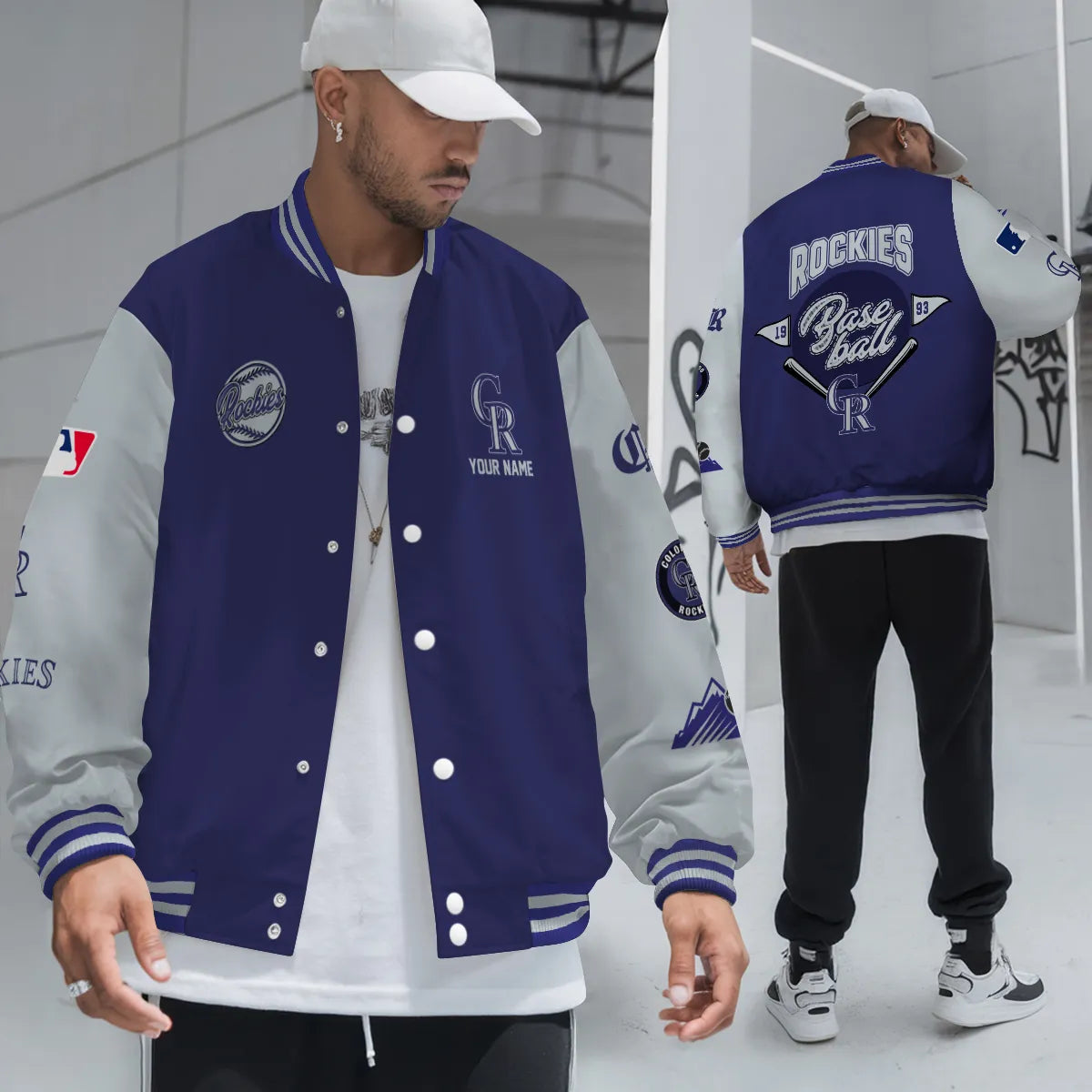 LIMITED EDITION - NEW PREMIUM MLB30 COR COLORADO ROCKIES SATIN VARSITY JACKET