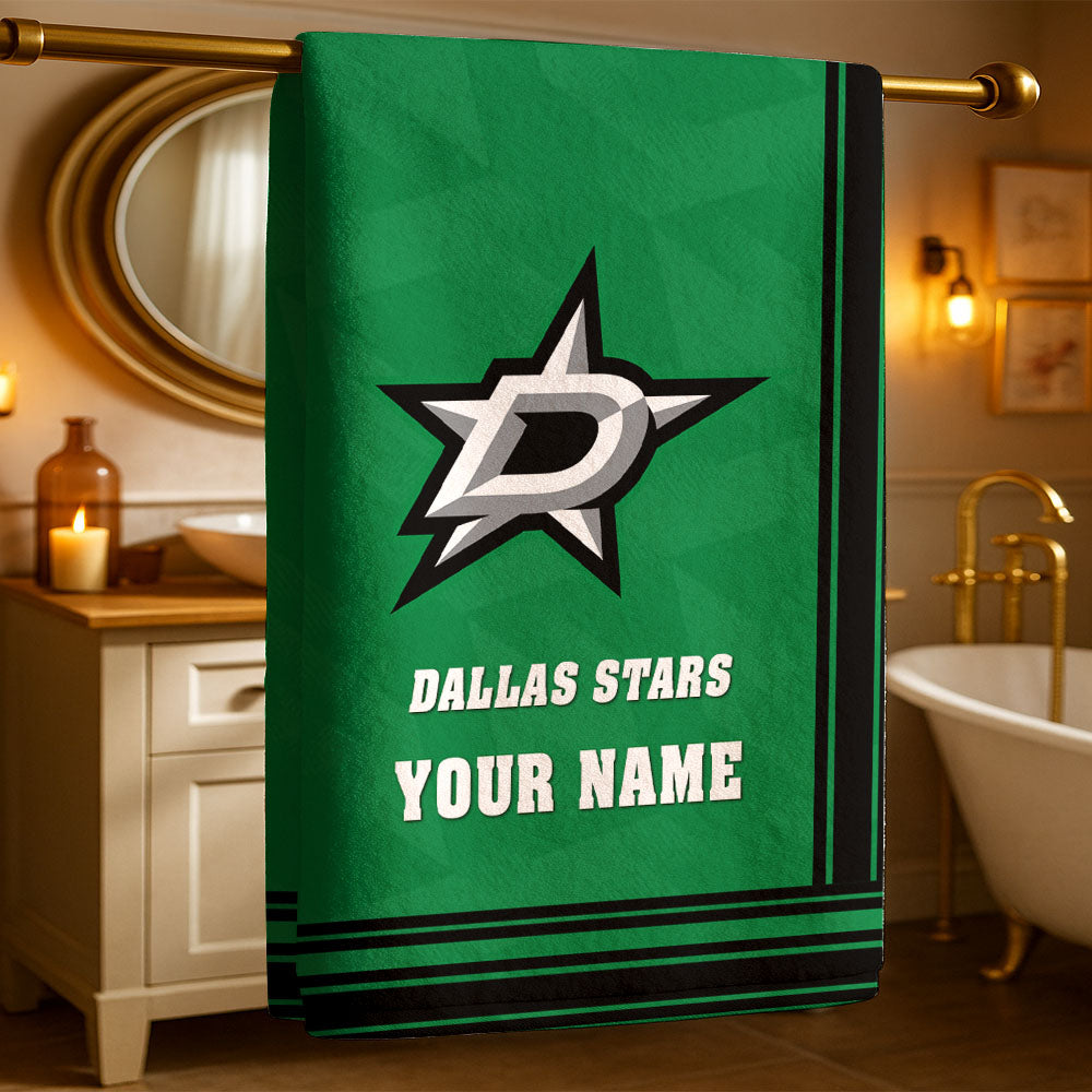 LIMITED EDITION - NEW CUSTOMIZED NHL15 DLS DALLAS STARS BEACH & BATH TOWEL