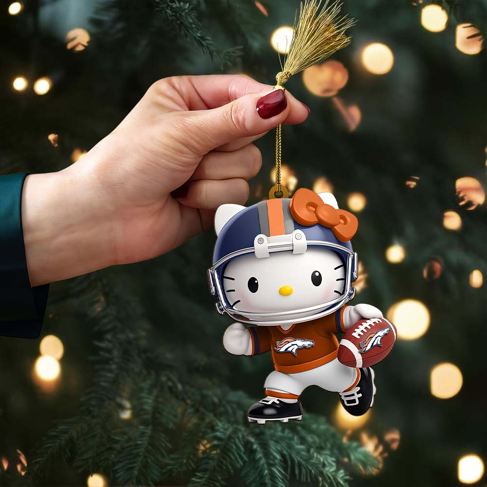 LIMITED EDITION - NEW CUSTOMIZED NFL13 DVB DENVER BRONCOS HELLO KITTY ACRYLIC ORNAMENT