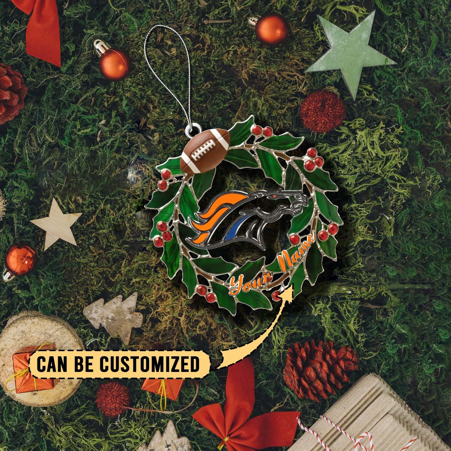 LIMITED EDITION - NEW CUSTOMIZED NFL13 DVB DENVER BRONCOS ACRYLIC ORNAMENT