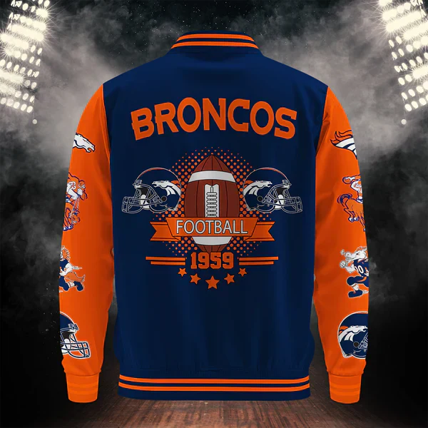 LIMITED EDITION - NEW CUSTOMIZED NFL13 DVB DENVER BRONCOS BASEBALL JACKET