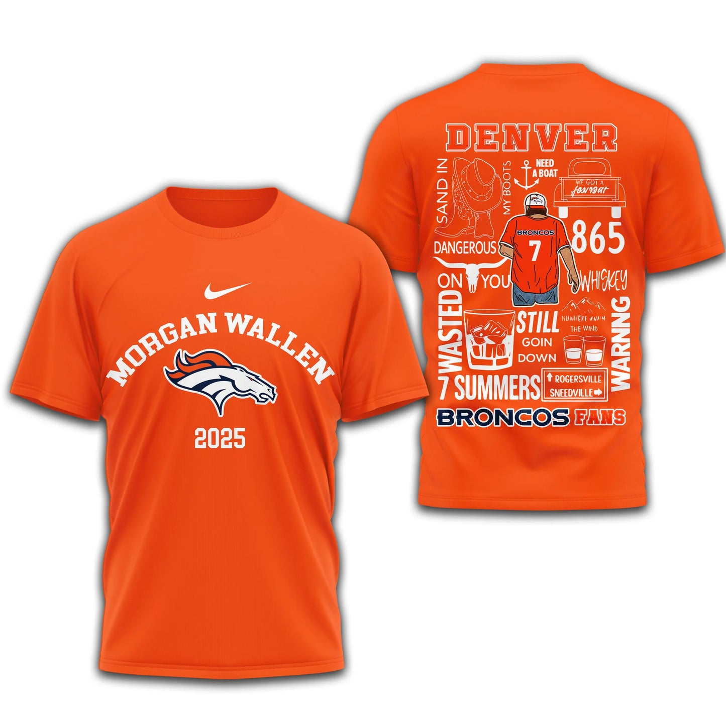 LIMITED EDITION - NEW CUSTOMIZED NFL13 DVB DENVER BRONCOS T-SHIRT | MULTIPLE COLORS AVAILABLE