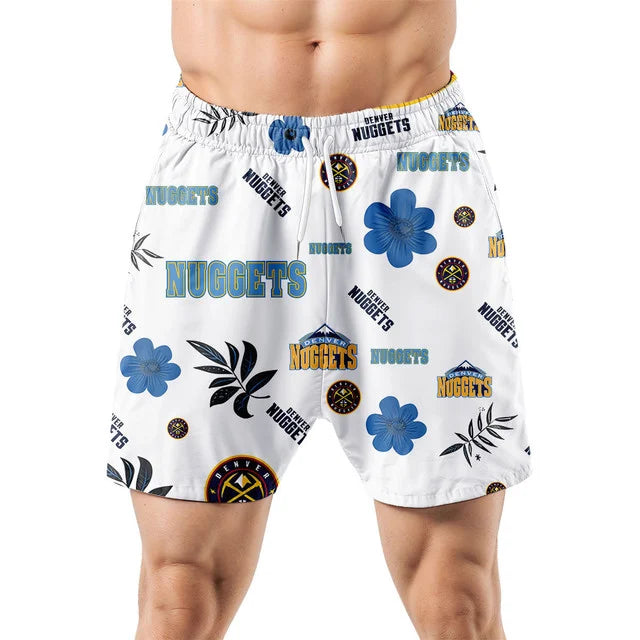 LIMITED EDITION - NEW CUSTOMIZED NBA08 DNU DENVER NUGGETS UNISEX HAWAIIAN SHIRT & SHORTS SET