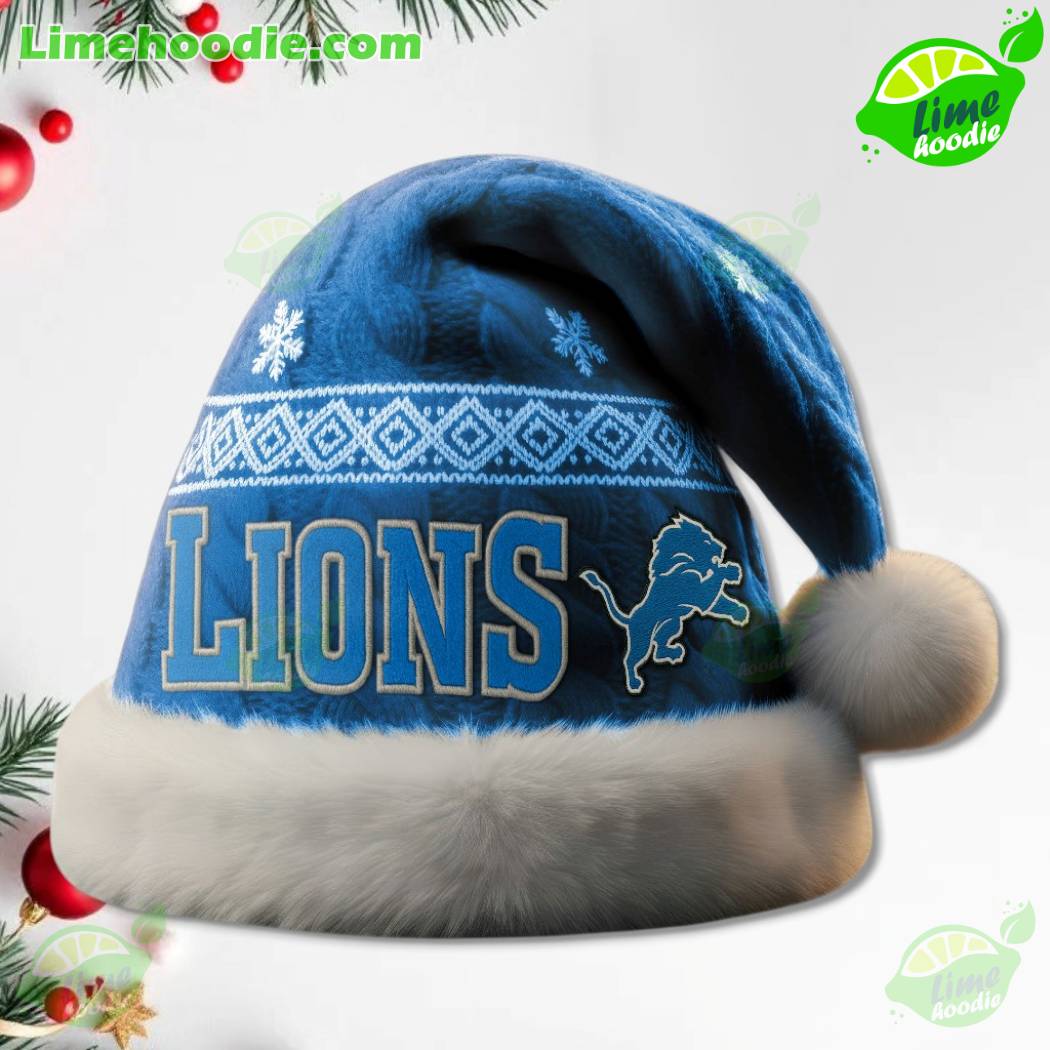 LIMITED EDITION - NEW CUSTOMIZED NFL04 DTL DETROIT LIONS CHRISTMAS HAT